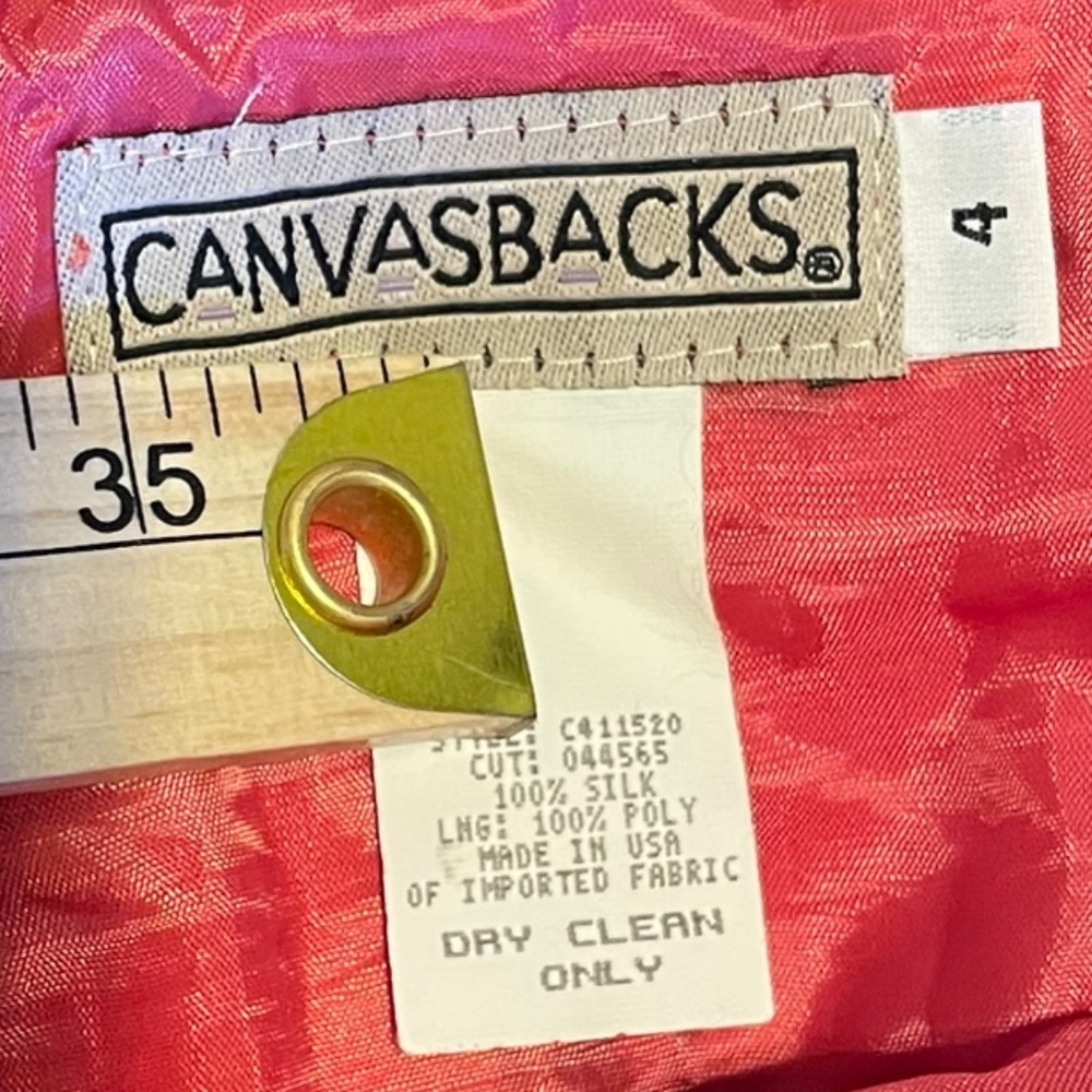 Vintage 100% Silk Canvasback Patchwork Lined Skir… - image 6